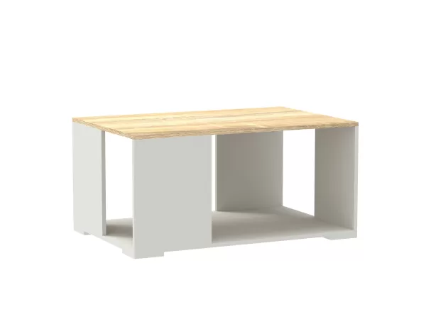Coffee Table 900 x 600 x 440mm (Natural Oak + White).1222